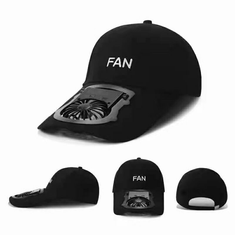 New  design  Custom Logo Men Women Summer Solar Powered Baseball Cap hat  fan cap