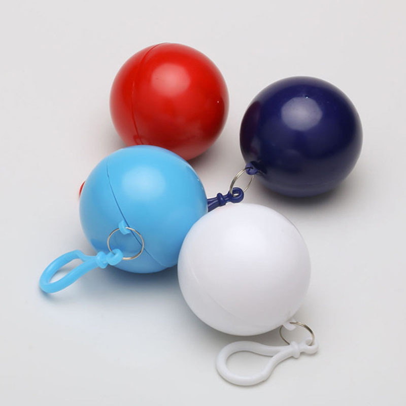 Promotion disposable raincoat ball plastic colorful rain poncho ball