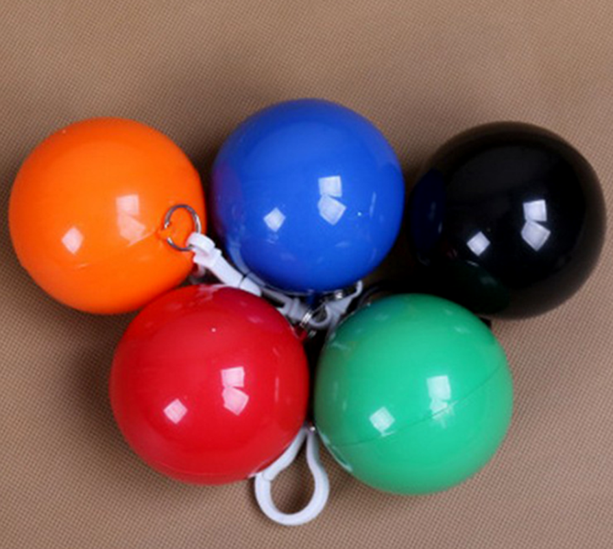 Promotion disposable raincoat ball plastic colorful rain poncho ball