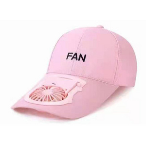 New  design  Custom Logo Men Women Summer Solar Powered Baseball Cap hat  fan cap