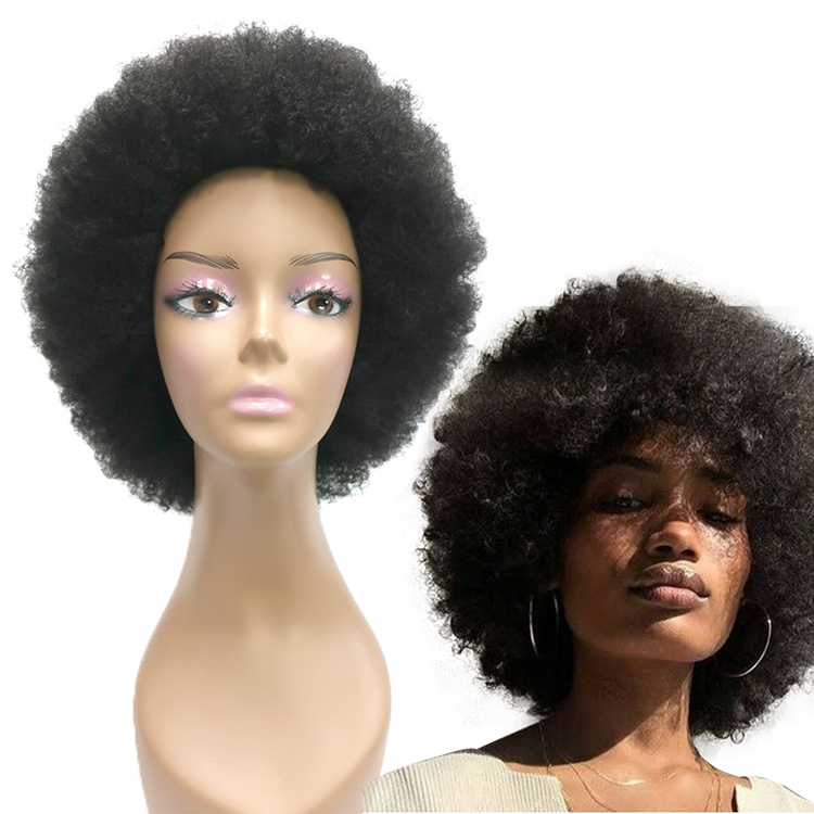 Novelties Wholesale Black Women Perruque Afro Kinky Bob Wigs Fluffy Short Bulk Curl Puff Synthetic Hair Kinky Curly Afro Wig