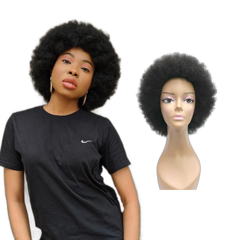 Novelties Wholesale Black Women Perruque Afro Kinky Bob Wigs Fluffy Short Bulk Curl Puff Synthetic Hair Kinky Curly Afro Wig