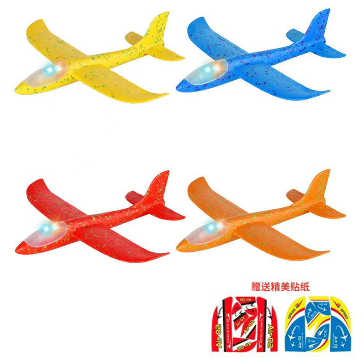 LED Light Airplane Launcher Toy Set 2 Flight Mode Glider Airplane Foam Outdoor Sport Toys Party Favor Summer Toy Airplanes