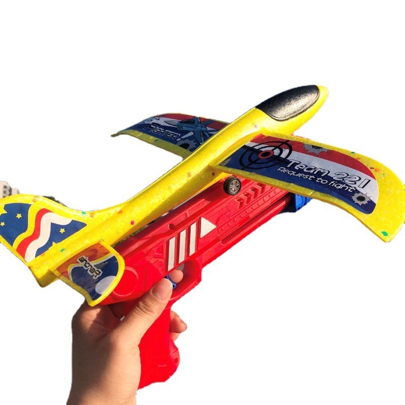 LED Light Airplane Launcher Toy Set 2 Flight Mode Glider Airplane Foam Outdoor Sport Toys Party Favor Summer Toy Airplanes