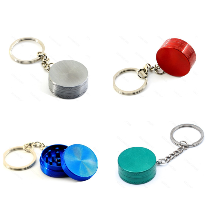 30mm 2 parts round small key ring carry smoke grinder