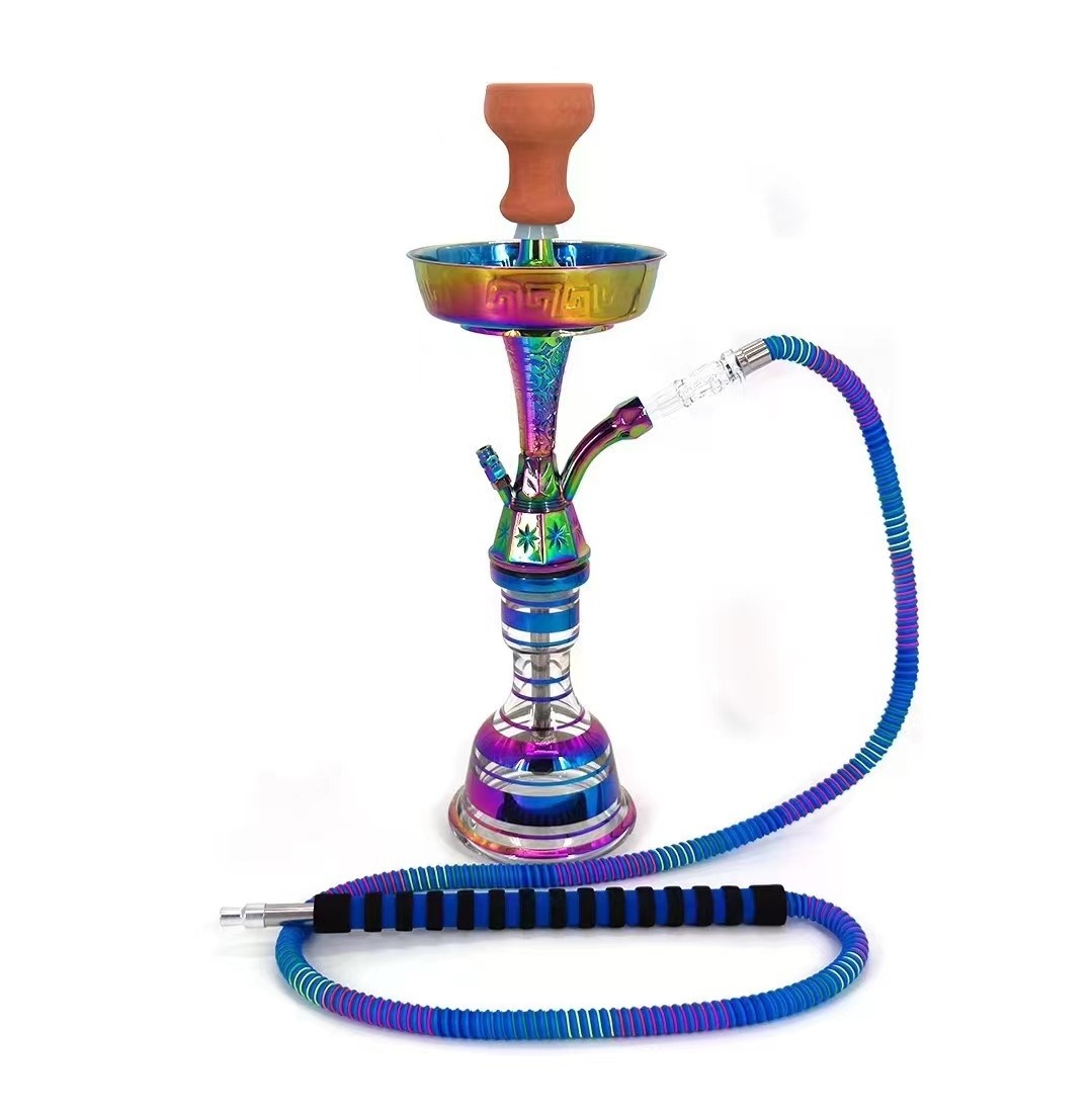 Wholesale Hookah Lounge Fancy Glass Hookah shesha shisha Stainless Steel hokah shisha Egyptian hookah