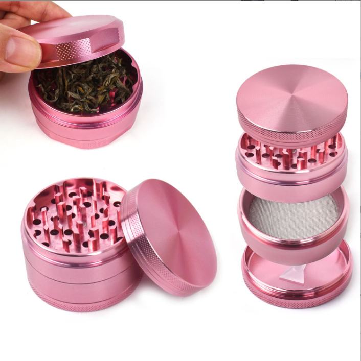 die casting 4 layer 50mm 63mm smoking accessory metal manual aluminum herb grinder for tobacco