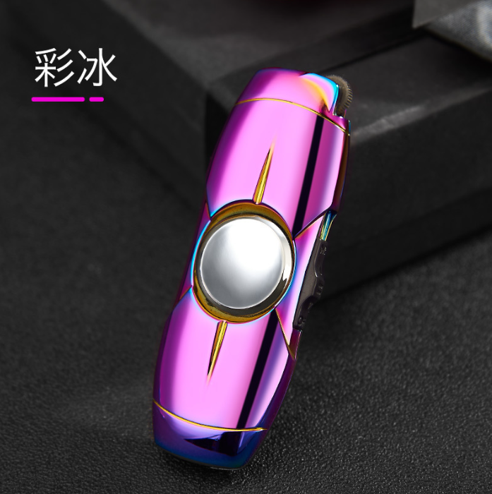 New direct fidget spinner inflatable lighter creative spinning gyro windproof lighter