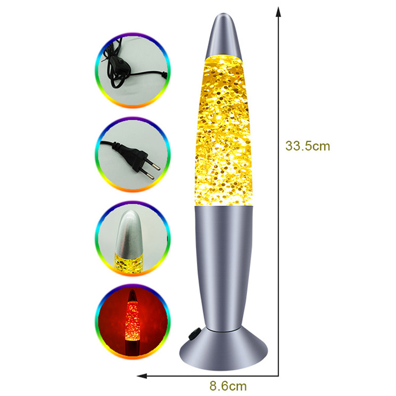 wholesale Multi Color Changing Lava Lamp Glitter Night Light Gift for kids Glitter Lamps