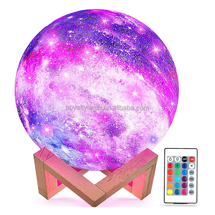 Colour 16 Color Moon Lamp 3d Star Moon Light Kids Christmas 3d Planet Night Moon Light