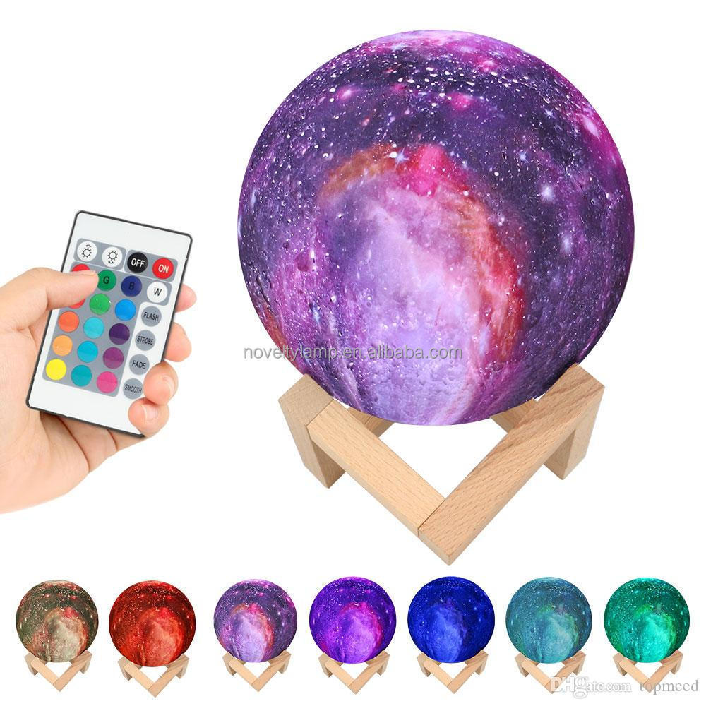 Colour 16 Color Moon Lamp 3d Star Moon Light Kids Christmas 3d Planet Night Moon Light