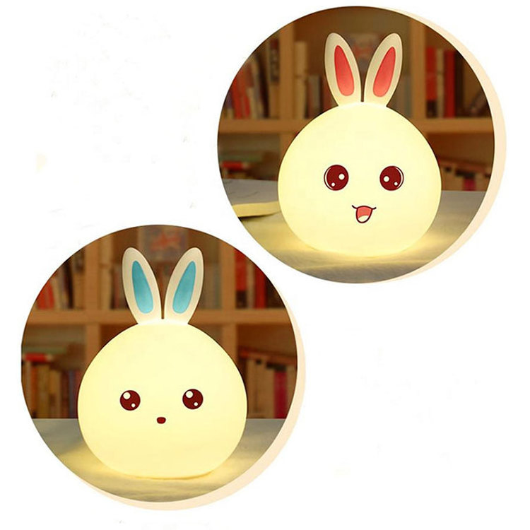 Creative Children's Gift Remote Dimming Touch Sensor Usb Charging Led Silicone Rabbit Lamp