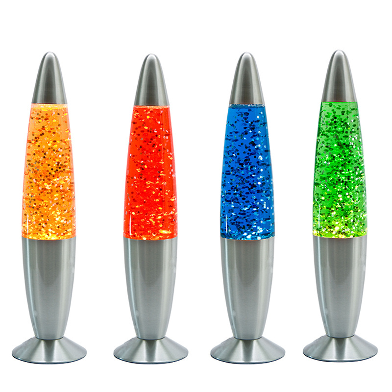 Holiday decoration Light 16 Inch Glass Rocket Floor Standing Lava Lamp Rocket Lava Lamp