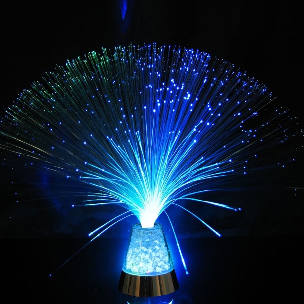 Colorful Christmas Xmas Party Night Light Multicolor Changing crystal base Gradients Led Optic Fiber Star Light