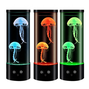 Sensory Large LED Jellyfish  Lamp Aquarium - Electric Round Jellyfish Tank Mood Light with 3 Glowing Jelly Fish