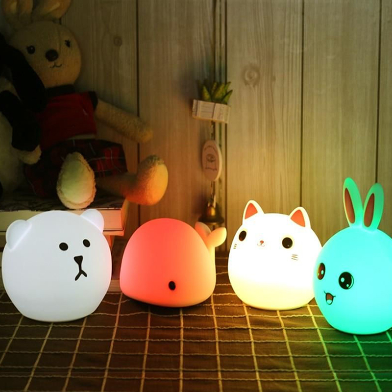 Hot Sale Newest Silicone Rabbit Shape LED and Rabbit Silicone Kids Desk Lamp Silicone Night Light