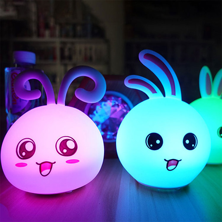 Creative Children's Gift Remote Dimming Touch Sensor Usb Charging Led Silicone Rabbit Lamp