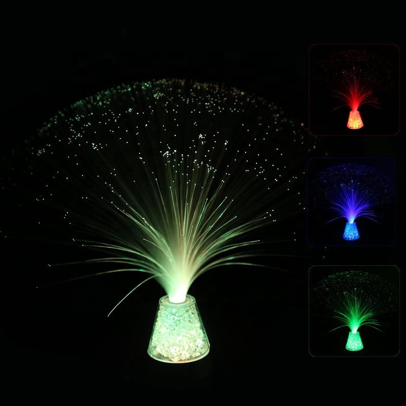 Colorful Christmas Xmas Party Night Light Multicolor Changing crystal base Gradients Led Optic Fiber Star Light