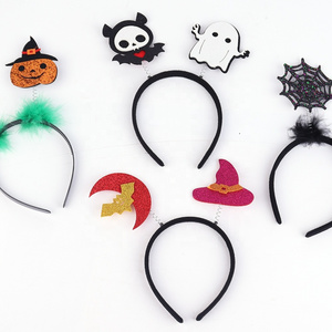4pcs glitter Halloween Headband Decoration Supplies  Mixed Styles Ghost Festival  Funny Activities Halloween Party Headwear