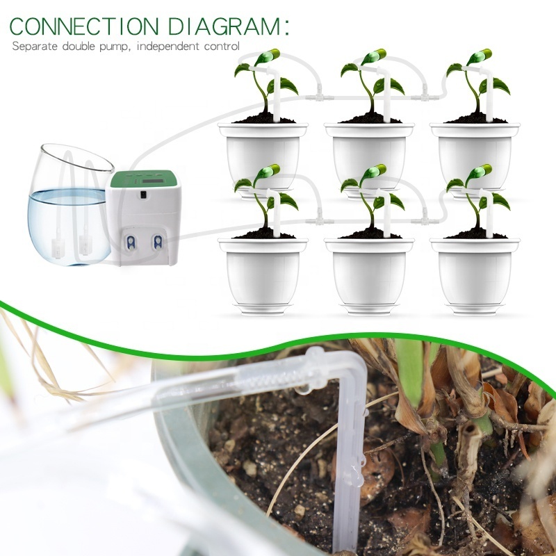 RTS 1 MOQ Customized Logo Micro Automatic Drip Irrigation Kit 10 15 20 Potted Houseplants Smart Drip Watering System Greenhouse