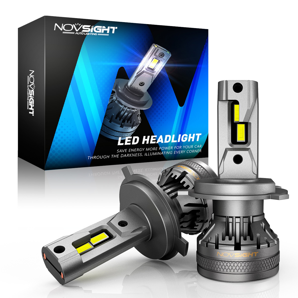 Novsight N37 Headlight Led Bulb H4 H7 9005 9006 Low Beam 50000lm 120W High Power H11 Car Led Headlights Luces Focos Kit