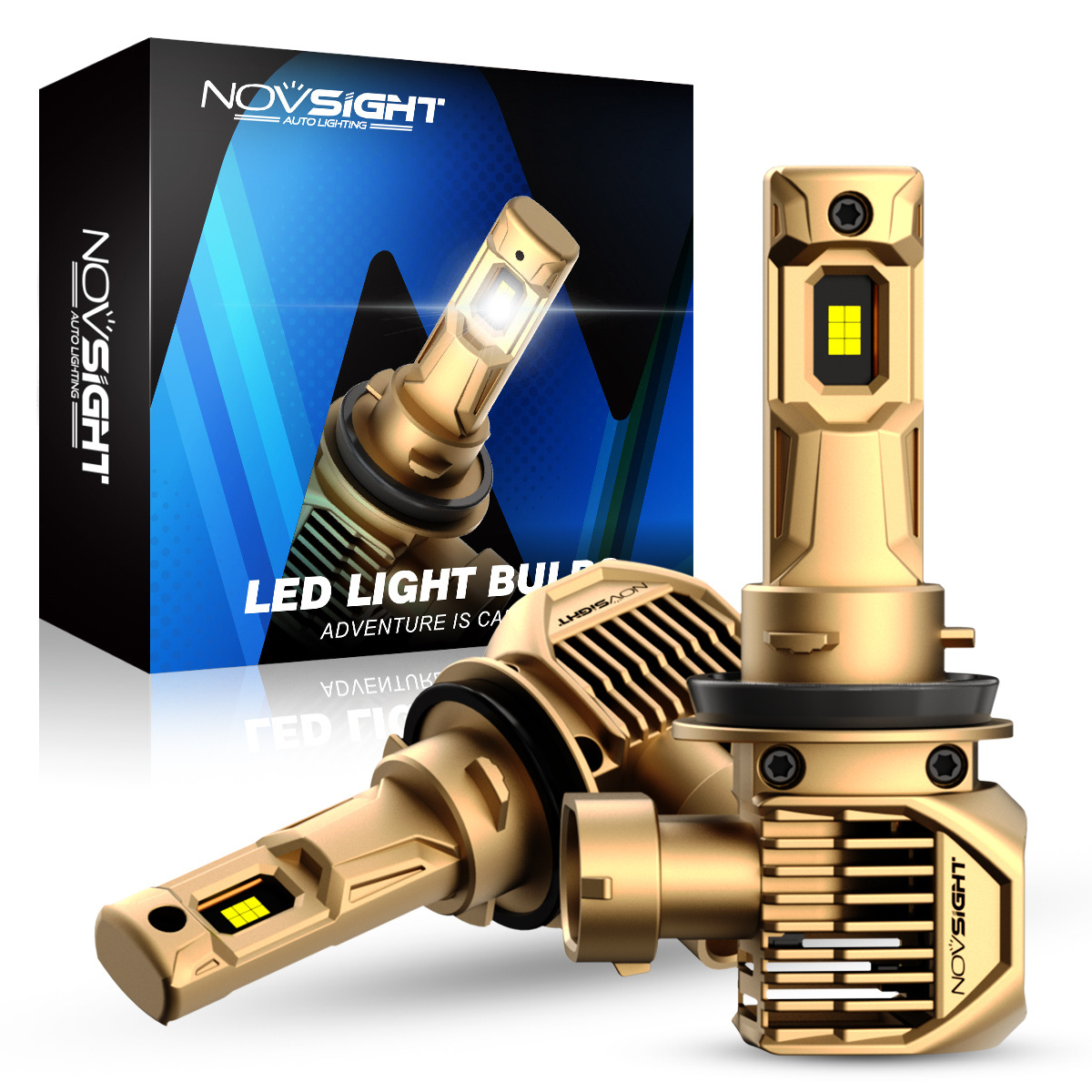 Novsight N62Y 3000k yellow led headlight 22000lumen 100W h7 h4 h11 h3 led fog light bulb