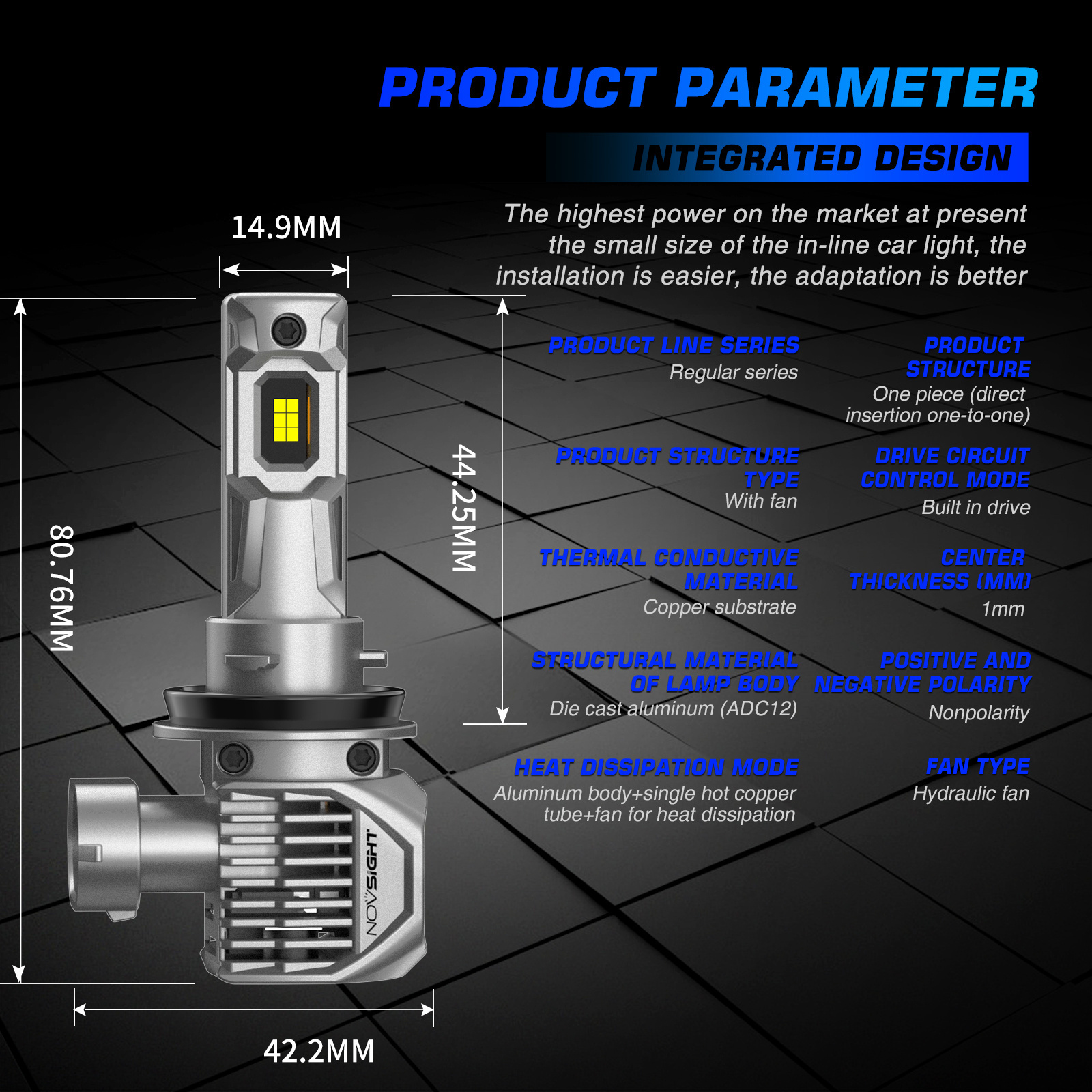 Novsight Universal 22000lm 100w H1 H4 H7 H11 HB3 HB4 9005 9006 High Power Led Headlights Bulb