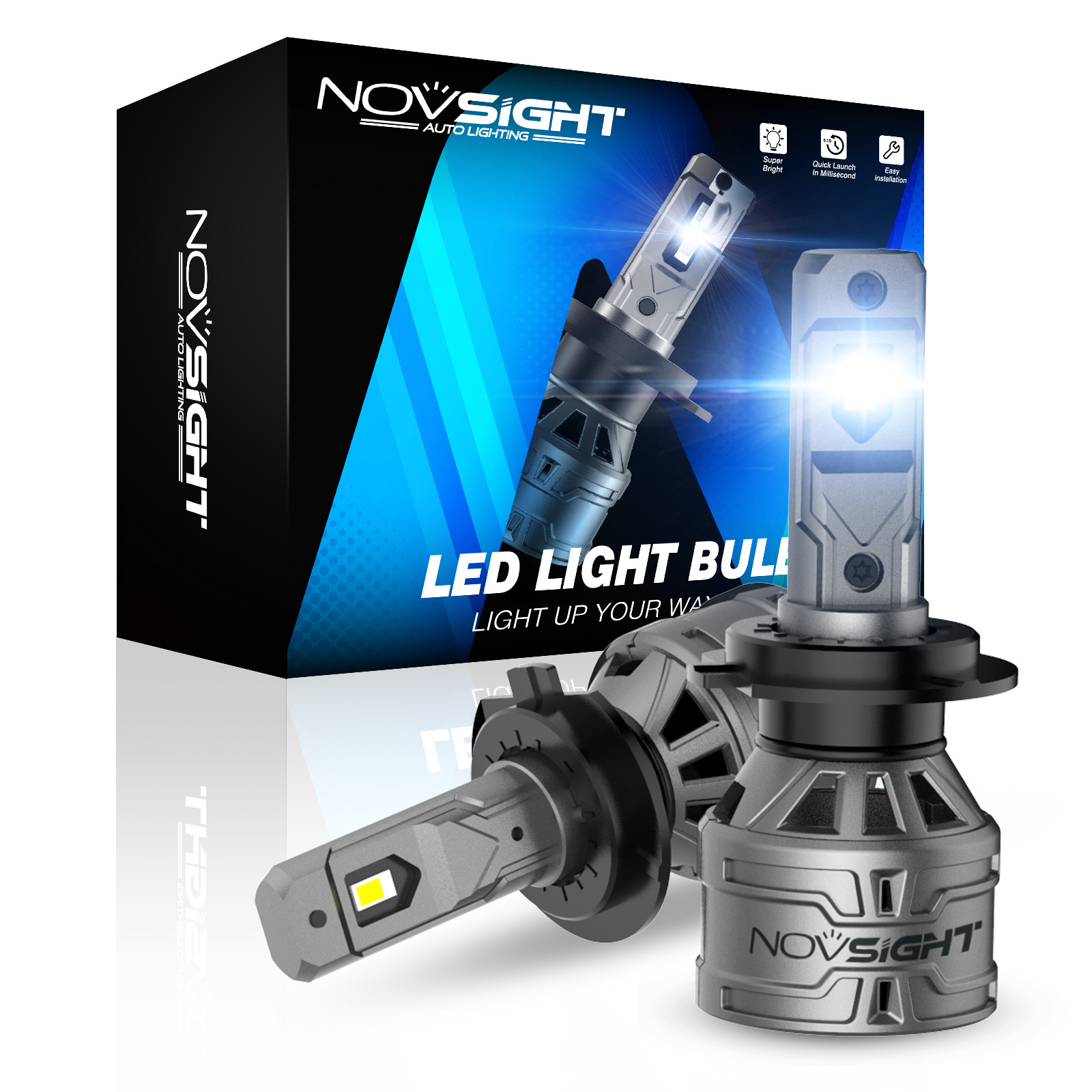 Novsight led Hi/Lo Beam LED Car Light H7 H11 9006 9007 LED Headlight Bulbs 12V LED Headlight H4