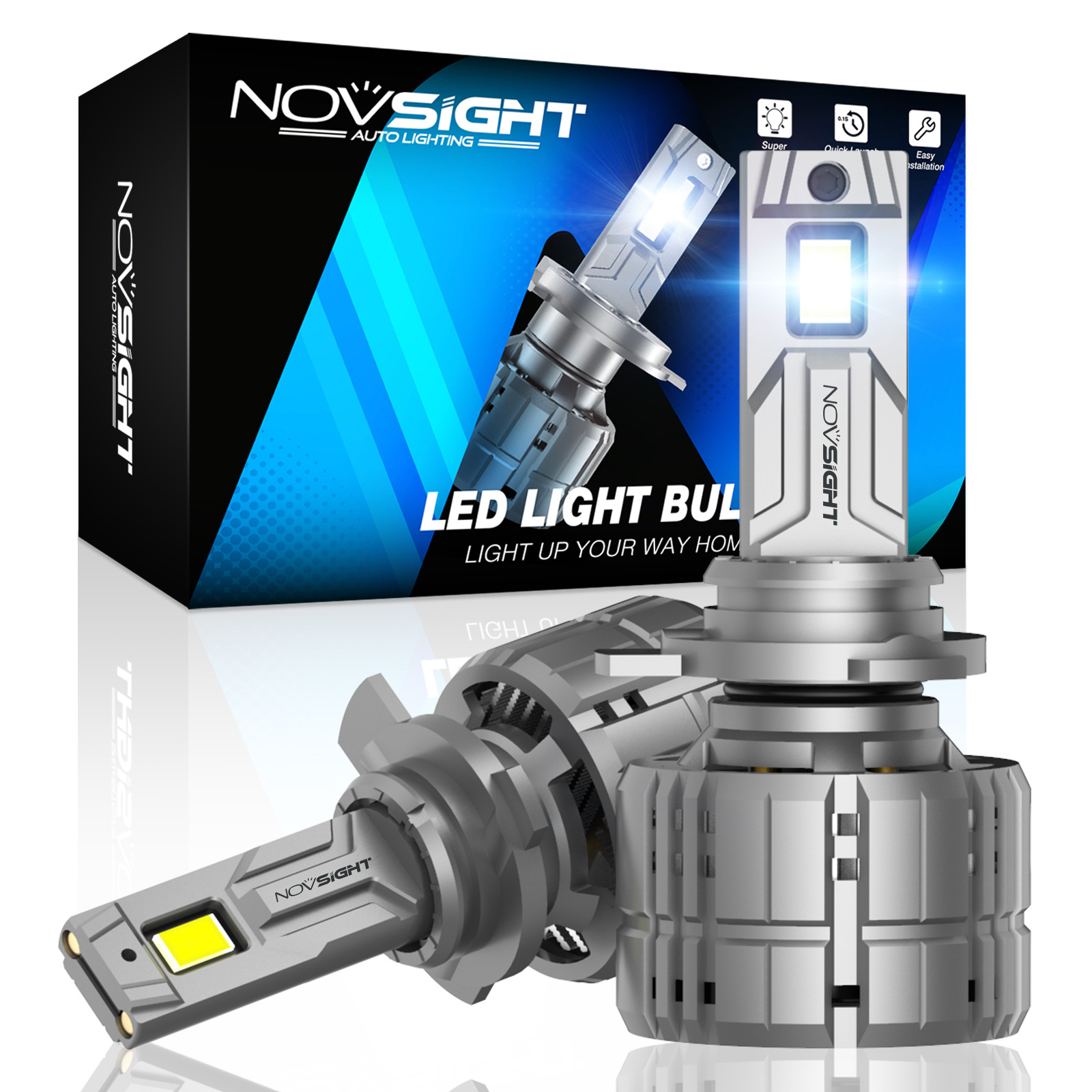 Novsight N60 brightest 40000lumen 9005 HB3 9003 HB4 H7 h8 h9 H11 led bulbs for audi a5 led car headlight lens