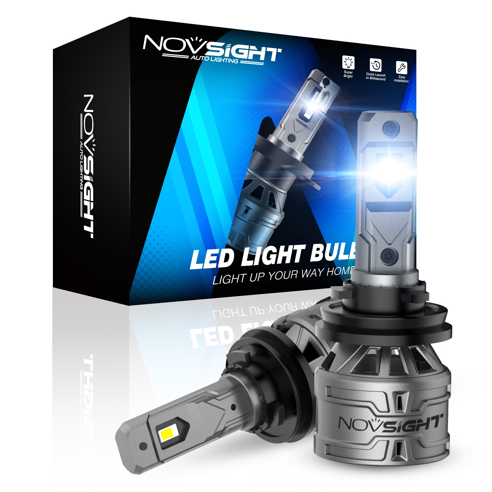 Novsight Super Bright 120W 180W 100W Auto H7 H4 Led Headlight Bulb Fan Auto 9005 9006 H7 H4 Car H11 LED Headlight