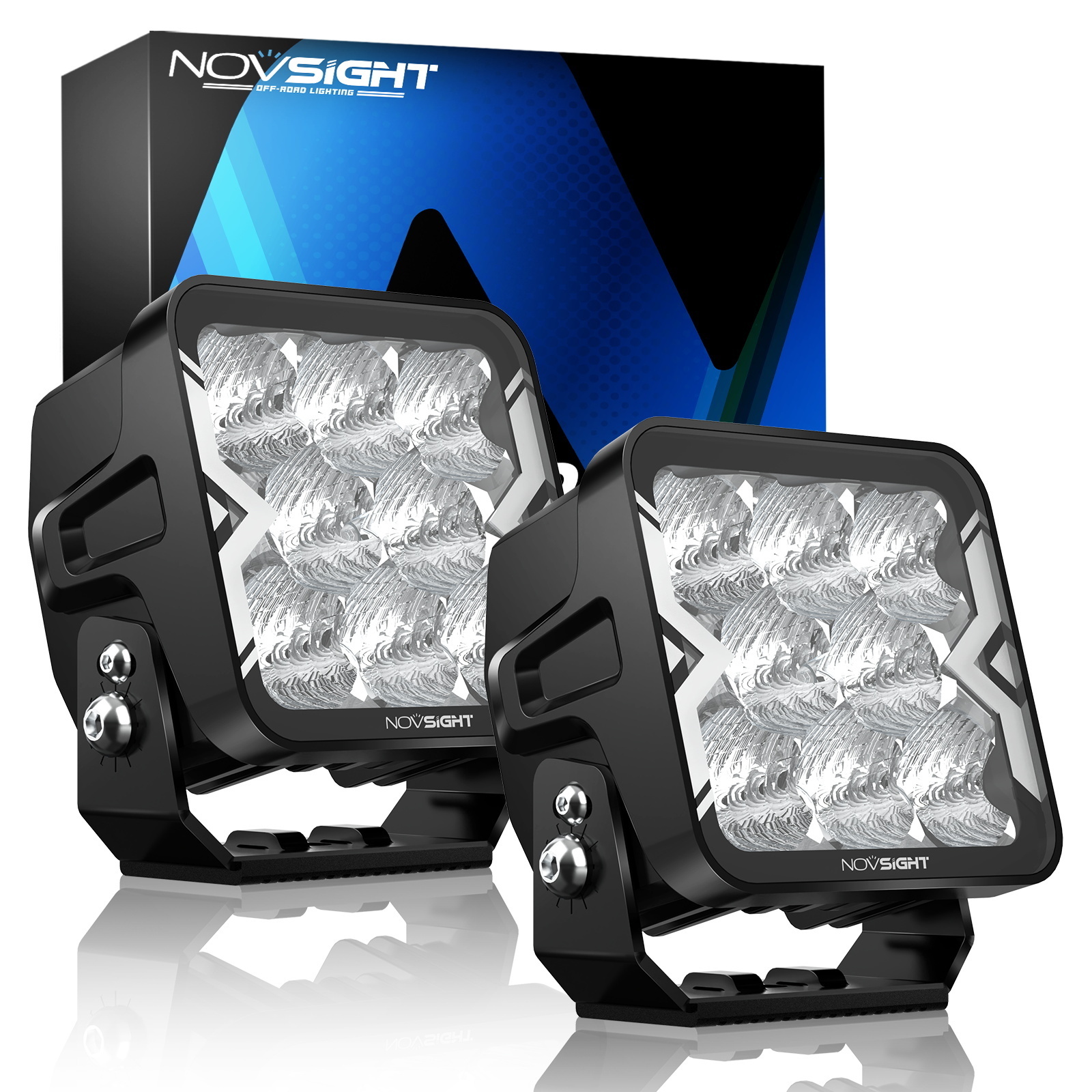 NOVSIGHT WL3 4Inch 4696LUMEN Led Light Bar Pods White Strobe 6 Modes OffRoad Lighting Fog Work Light For Truck Boat Jeep Tractor