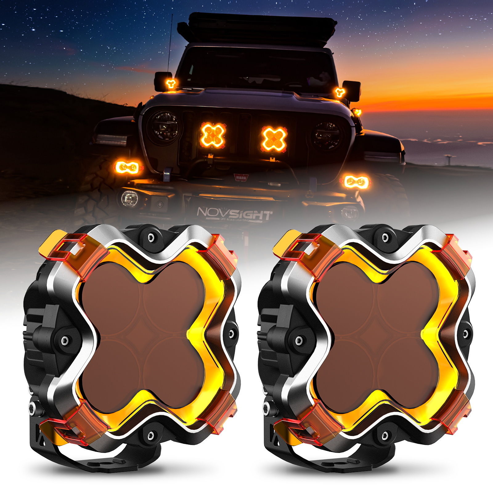 Novsight Halo Laser LED Driving Light Laser Beam Driving Light 4x4 Offroad LED Laser Spot Light