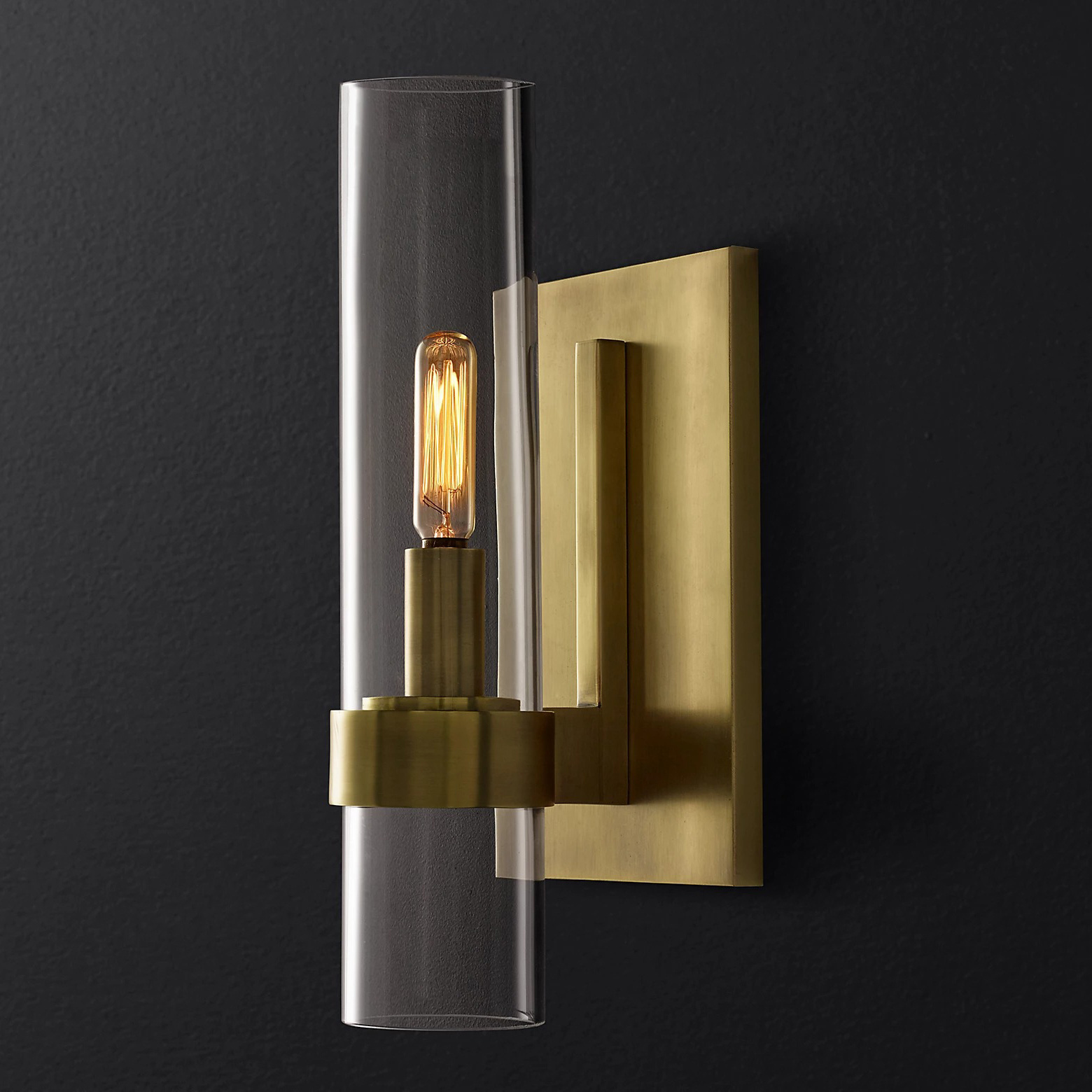 New Design Restoration Lamp Ravelle Lighting Brass Wall Sconce Modern Large Cylinder Glass Lights Led Luxury Light For Bathroom