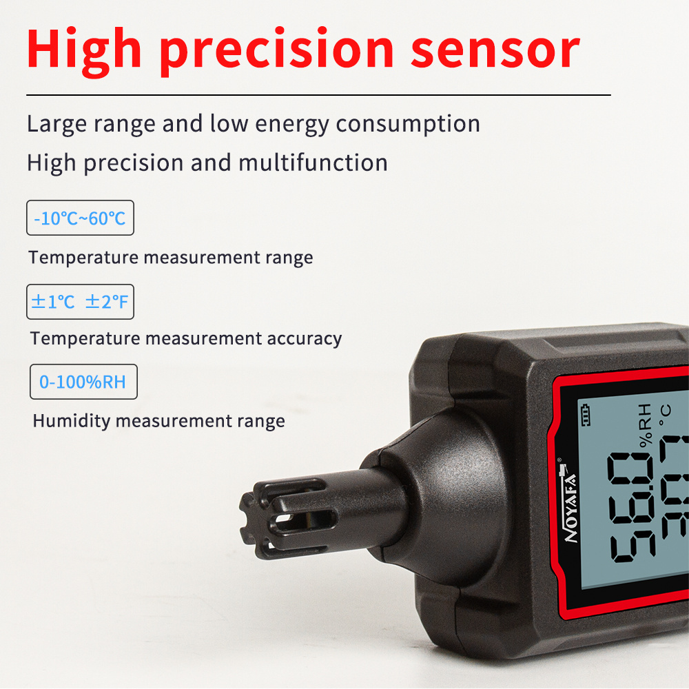 NOYAFA High Sensitivity Sensor Digital Temperature and Humidity detector NF-563 Portable Handheld Humidity Meter