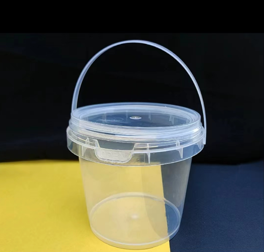 High Quality Transparent 500ml 750ml 1L 2L Plastic PP Buckets with Screw Lids