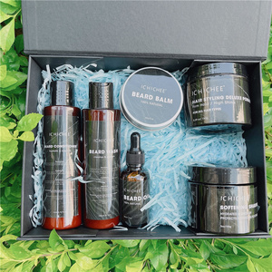 Private Label Men's Beard Care Set with Custom Growth Skin Care and Beard Oil Bottle and Packaging Box OEM/ODM Soften