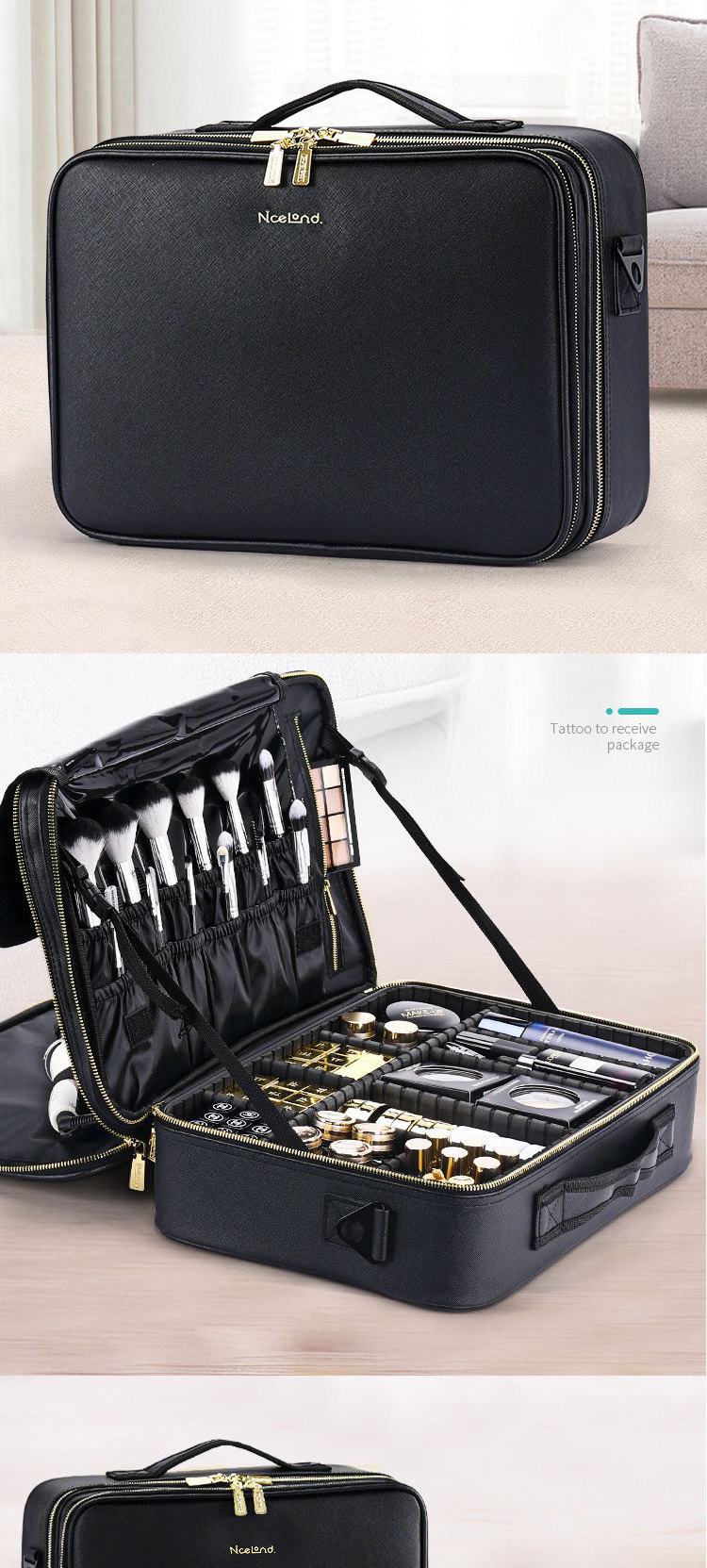 Beauty Storage Box Multilayer Suitcase For Makeup Cosmetic Organizer makeup storage case small pouch