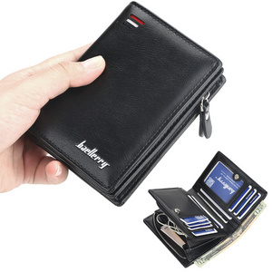 OEM dompet kulit black new leather custom purse with logo trending purses clip wallet for men leather slim western wallets