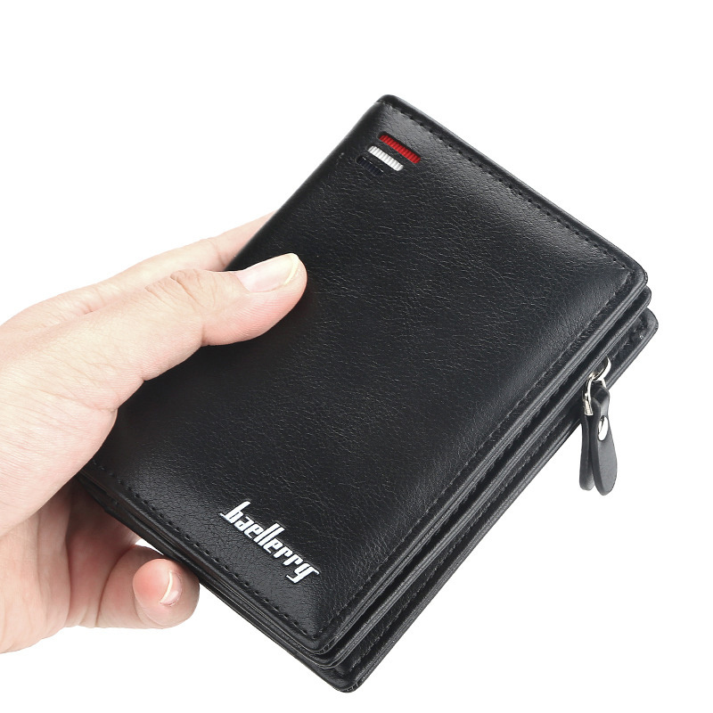 OEM dompet kulit black new leather custom purse with logo trending purses clip wallet for men leather slim western wallets