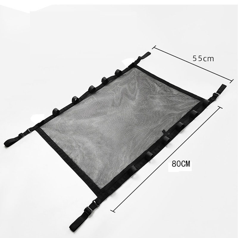 Double interior car roof storage bag organizer with zipper auto Vehicle Fishing Rod Rack Pole Holder car ceiling storage net