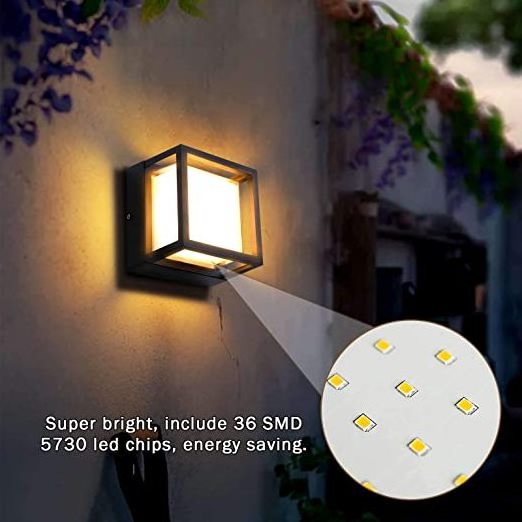 Outdoor Led Wall Light IP65 Waterproof Square Outside Wall Light Pathway Patio Villa Corridor Pillar Light