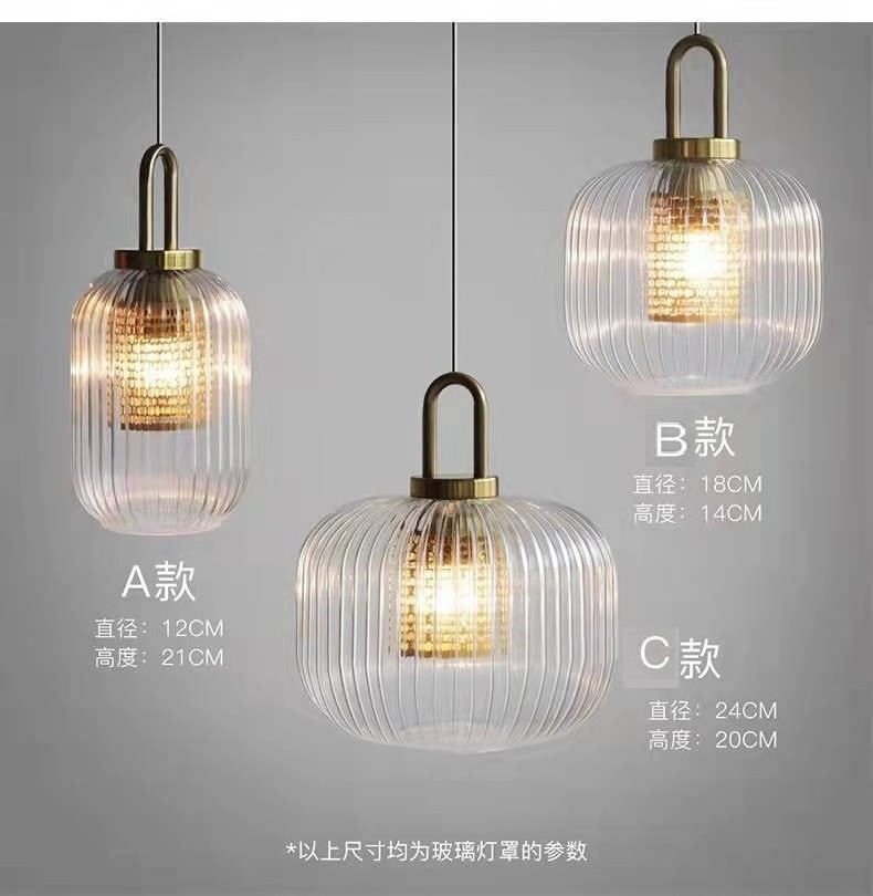 Industrial Hanging Indoor Glass Pendant Ceiling Light fixtures Brushed Bronze Chandelier