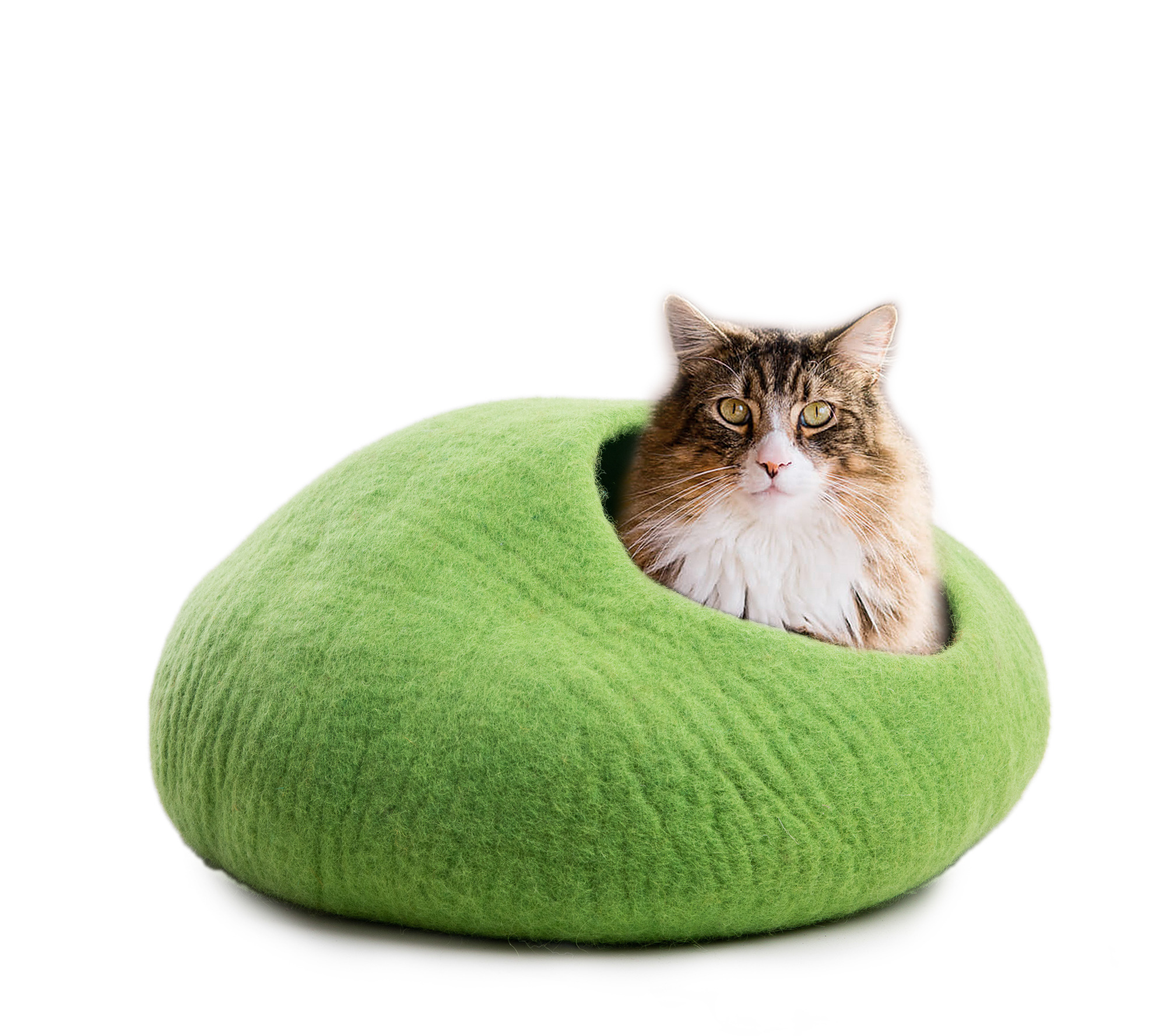 Handmade Felted Cat Cave: Cozy  Wool Cat Bed - Ideal Cat Lover Gift - Unique Purple Pet Bed - Handcrafted in Nepal