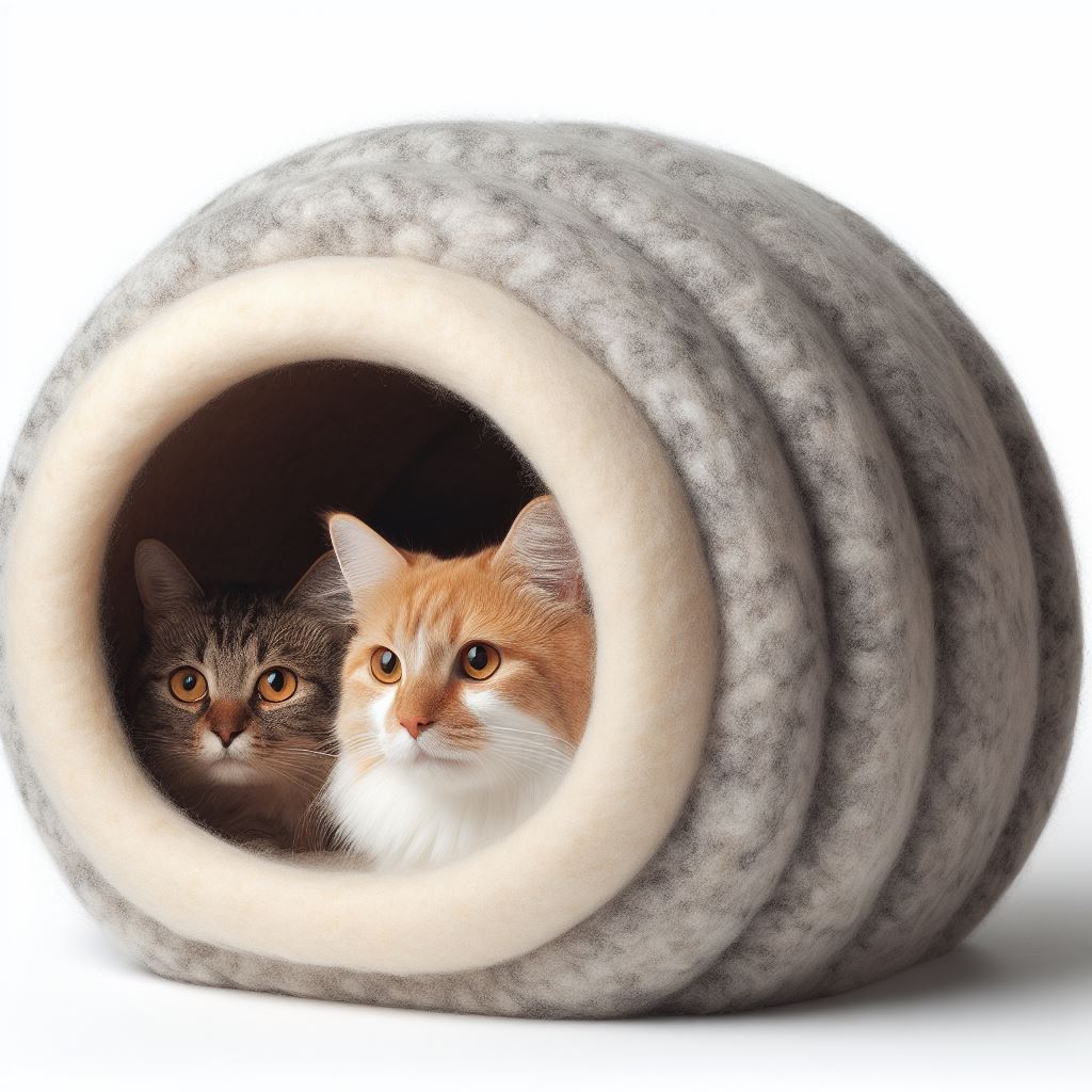 Woolen Felt Cat House - Handmade Premium Quality Cat Hideout in Unique Patterns