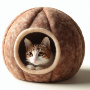 Ultimate Felt Comfort Cat Cave: Plush Hideaway for Kittens, Luxury Sleeping Pod Cozy Cushion - Buy Now