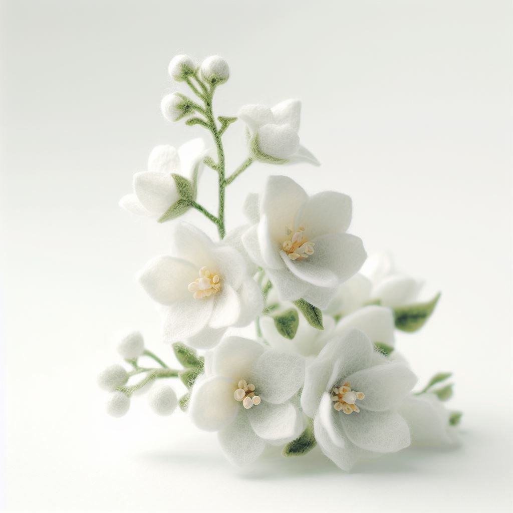 Delicate Delphine  - Handcrafted Felt Flower Decor for Timeless Elegance