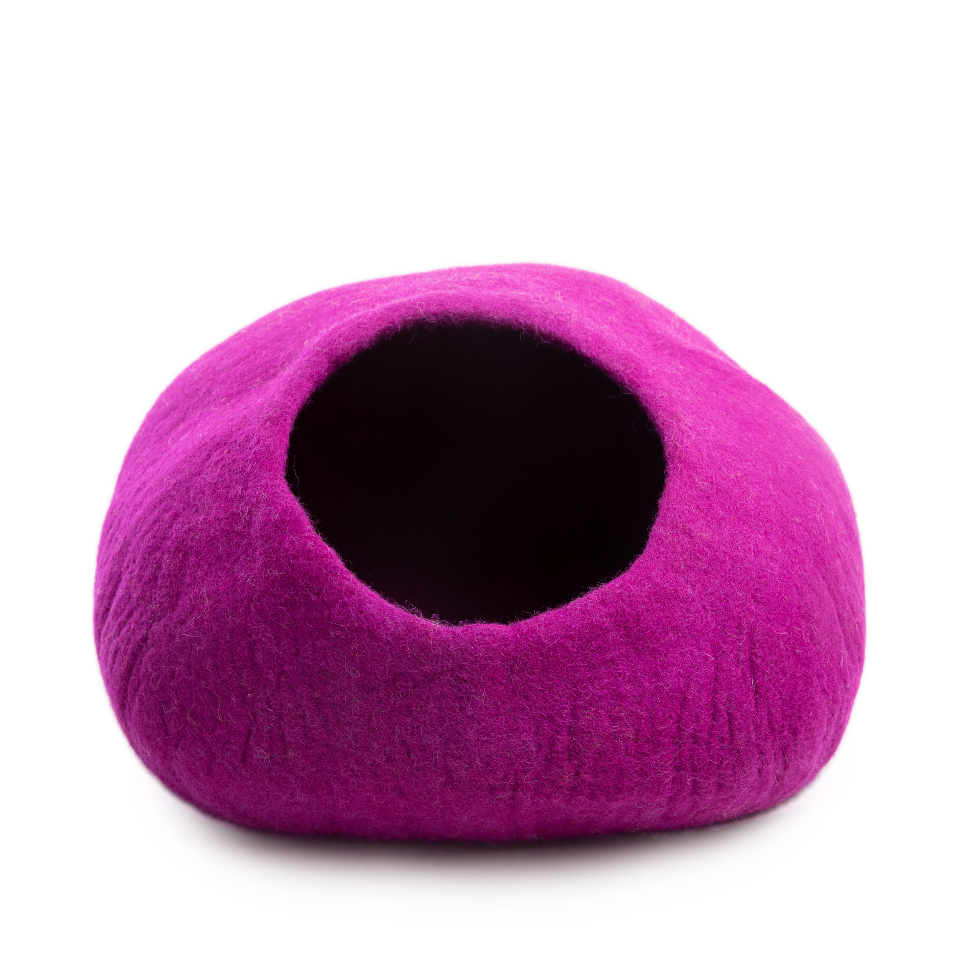 Purple Felted Cat Cave: Cozy Wool Cat Bed - Ideal Cat Lover Gift - Handmade in Nepal