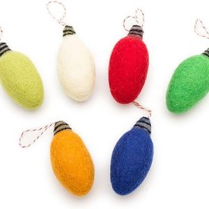 Felt Lightbulbs Ornaments for Christmas Tree Decorations, Hanging Christmas Garland,  New Zealand Natural Wool