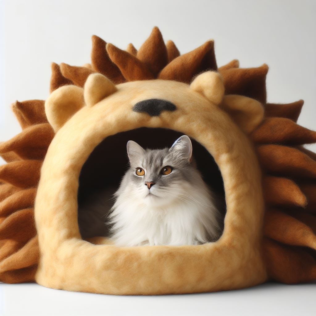 Handmade Woolen Felt Cat Cave - Premium Quality Cat Hideout in Various Patterns