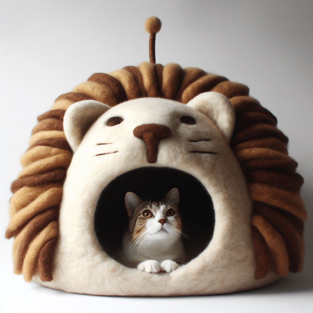 Lion Face Like Cat cave Beds For Cute Felon Soft and Comfortable Versatile Decorative Cat Cave Buy At Good Price